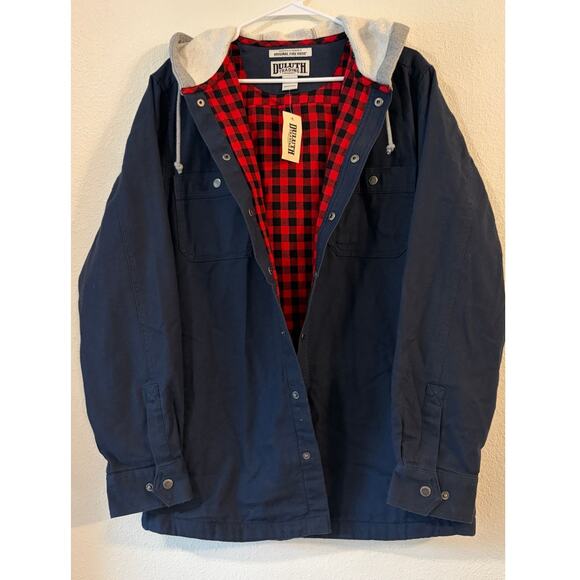 Duluth Trading Co. Other - Duluth Trading Co Men’s Medium Original Fire Hose Hooded Shirt Jacket NWT Navy